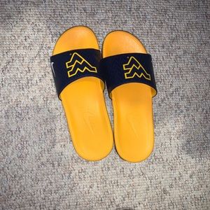 WVU Nike slides
